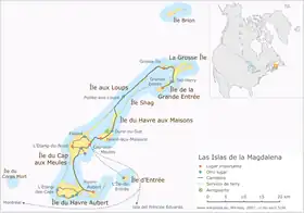 Mapa de las islas de la Magdalena