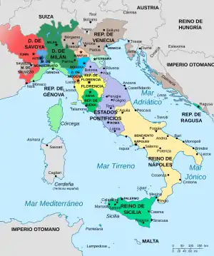 Estados italianos en 1494