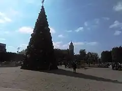 Árbol de Navidad en la ciudad de Ixmiquilpan.