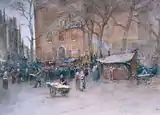 Jan Hillebrand Wijsmuller (1900): Mercado en Noorderkerk, Amsterdam, colección privada.