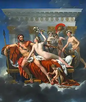 Marte desarmado por Venus, de Jacques Louis David, 1824.