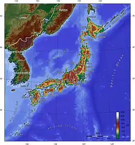 Mapa del archipiélago japonés