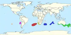 Distribución de J. frontalis (en rosa)