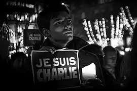 Je suis Charlie en Estrasburgo,7 de enero de 2015.