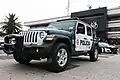 Camioneta marca Jeep de la policía capitalina.