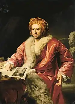 Retrato de Winckelmann, 1768óleo sobre tela, 136 × 99 cm, Castillo de Weimar