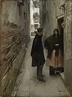 Una calle en Venecia, 1880—1882, óleo sobre lienzo, 52.39 x 75.09 cm, Instituto de Arte Clark, Williamstown (Massachusetts)