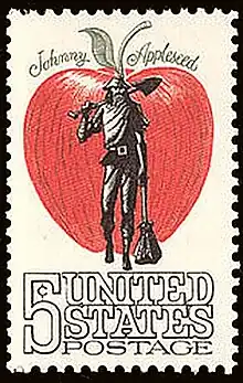 Sello de Johnny Appleseed 5c edición de 1966