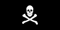 Una típica enseña Jolly Roger