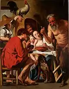 Sátiro visitando a un campesino de Jacob Jordaens