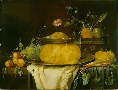 Nature morte au fromage (años 1650), de Joris van Son