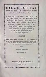 Ejecutoria de hidalguía (1822)