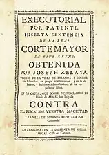 Ejecutoria de hidalguía con estilo tipográfico neoclásico (1779)