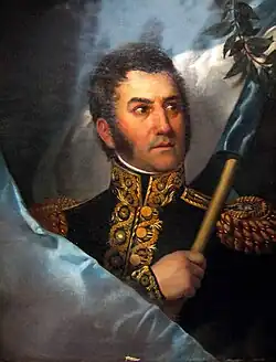 José de San Martín  1778, muere en Francia 1850, Batalla de Ayacucho (Victoria de Ayacucho, o traición de Ayacucho, de lo que se acusó al masón Baldomero Espartero, que con la llegada de los gobiernos liberales y los masones de vuelta al poder, volvió a tomar cargos relevantes). Participó en la batalla de Bailén contra Napoleón, como ayudante del Marqués Antonio Malet, siendo la primera derrota de los ejércitos de Napoleón. deuda con Inglaterra comienza en 1824.