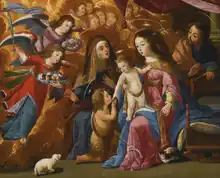 La Sagrada Familia con San Juan Bautista niño, Santa Isabel y ángeles, 1678, Museo de la Misericordia de Oporto