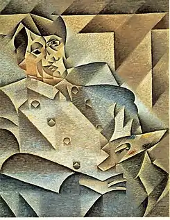 Retrato de Pablo Ruiz Picasso, por Juan Gris. Proyección de un modelo tridimensional en facetas planas superpuestas