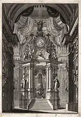 Catafalco en honor a Bárbara de Braganza en el convento de la Encarnación de Madrid (1758).