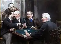 Juego de los cientos (consejo tardío). Óleo sobre lienzo, 46,5 x 61,4 cm (1895).