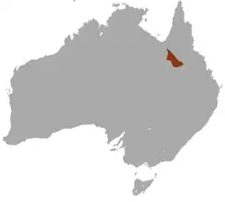 Mapa de distribución de Sminthopsis douglasi