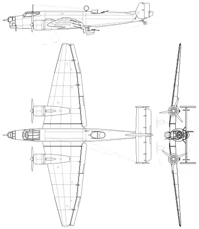 Perfiles del Ju 86K.