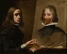 Autorretrato pintando a su padre, Daniel Martínez, de Jusepe Martínez (1630).