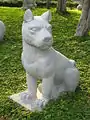 Estatua de perro, una de las 12 criaturas del zodiaco chino, en Kowloon, Hong Kong.