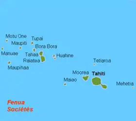 Mapa de las Islas de la Sociedad