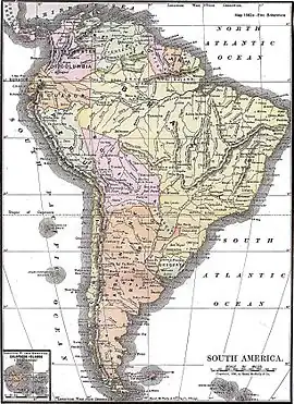 Mapa de 1892 mostrando el límite de la forma 3 luego del laudo Hayes