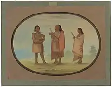 Kikapús dibujados por George Catlin en los 1860s