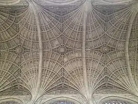 Bóveda de abanico en la capilla del King's College, Cambridge (Inglaterra)