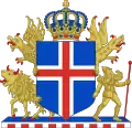 El escudo de armas del Reino de Islandia desde 1919 hasta 1944.