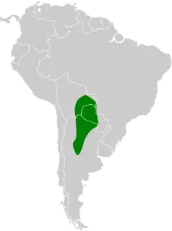 Distribución geográfica de la viudita chaqueña.