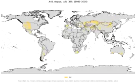 Distribución del clima estepario (BSk)