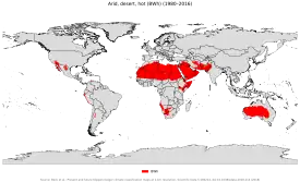 Localización de los climas áridos cálidos.