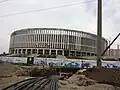 Construcción del estadio.