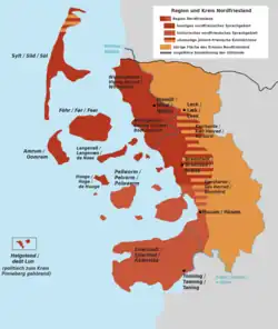 Diferencia entre la región (zona de asentamiento histórico) y la unidad administrativa Frisia del Norte