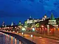 Vista de la noche del Kremlin