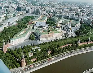 El Kremlin de Moscú a vista de pájaro.