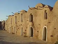 Ksar Ouled Debab (parte restaurada), Túnez.