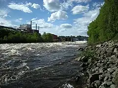 Fábrica de papel Kvarnsvedens y central eléctrica de Kvarnsveden en Borlänge