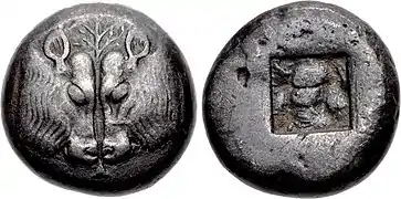 Moneda de Lesbos. Ca. 510-480 a. C.