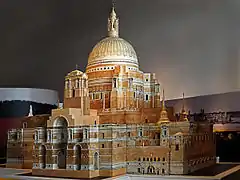 Gran maqueta de la catedral metropolitana de Liverpool presentada por Lutyens a la Royal Academy & aquí en el Museum of Liverpool