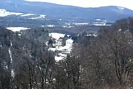 La Colegiata de Roncesvalles desde Ibañeta