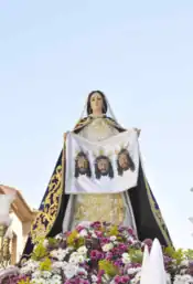 Hermandad de la Verónica (Ocaña). Representa la tradición que explica la multiplicidad de reliquias.