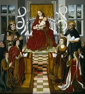 Virgen de los Reyes Católicos, maestro hispanoflamenco (atribución debatida), ca. 1492.