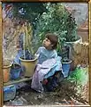 La mariposa, niña entre macetas. Museo de Bellas Artes de Asturias.