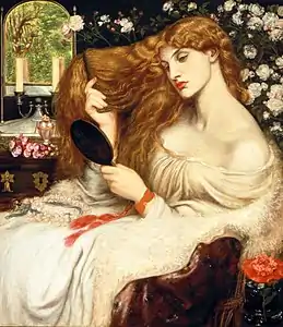 Lady Lilith (1868), Museo de Arte de Delaware (Fanny Cornforth, retocado en Kelsmcott entre 1872 y 1873 con el rostro de Alexa Wilding)