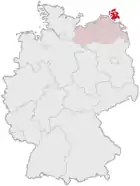 Lage des Landkreises Rügen in Deutschland