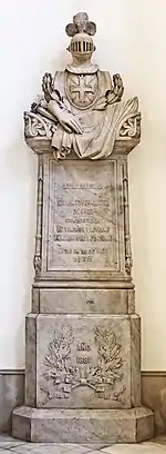 Lápida conmemorativa en el lugar donde reposan los restos mortales del Adelantado Alonso Fernández de Lugo