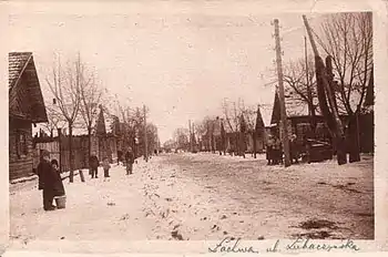 Calle Lubaczyńska (Ulica Lubaczyńska) en Lajva, shtetl en Polonia, 1926